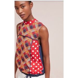 Anthropologie Small TINY Evelyn Sleeves Top Mock neck